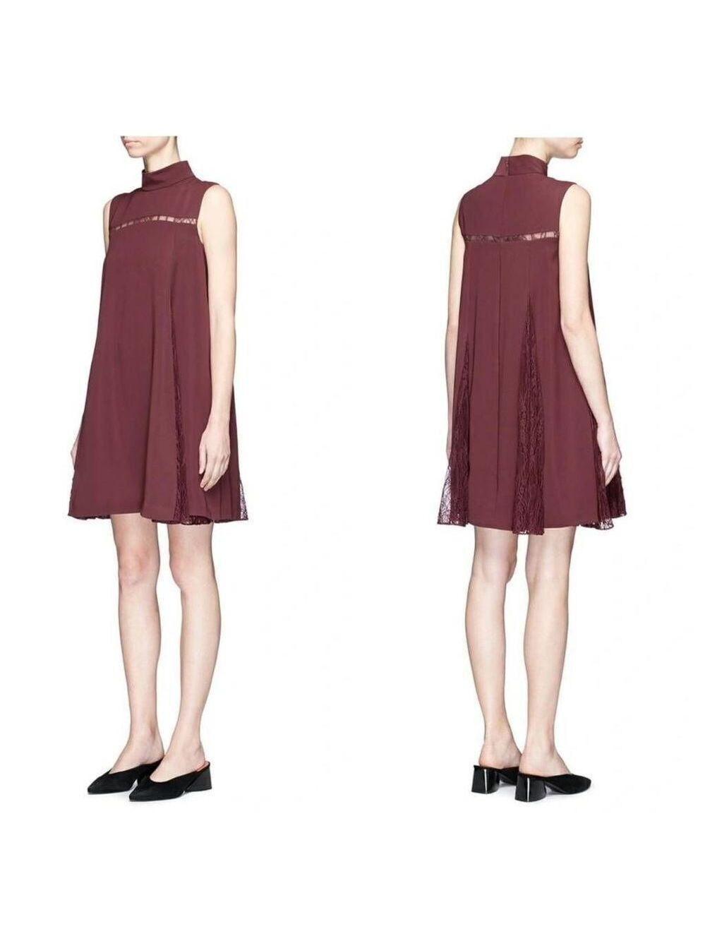 Adeam GUIPURE LACE GODET A-LINE DRESS Sz XS